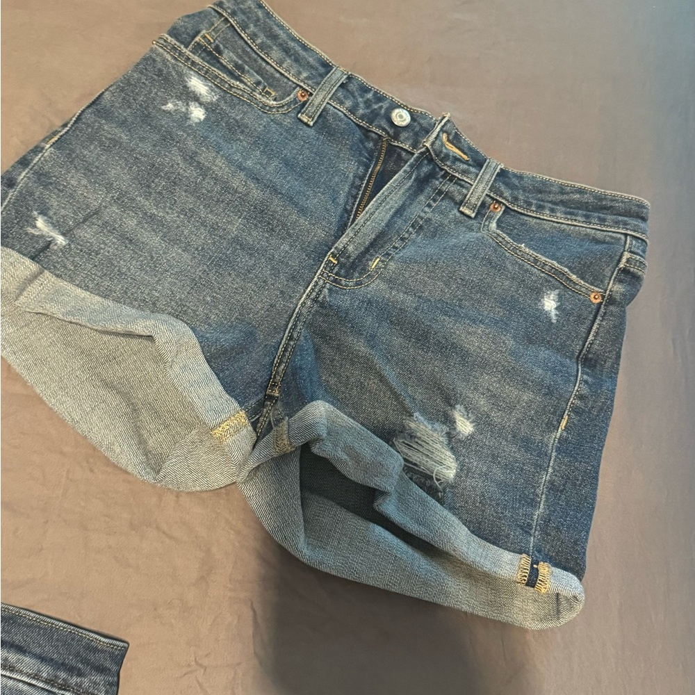 Distressed Denim Shorts